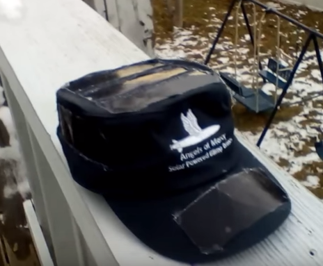 Solar powered cell phone charging hat - Net 0 energy homes